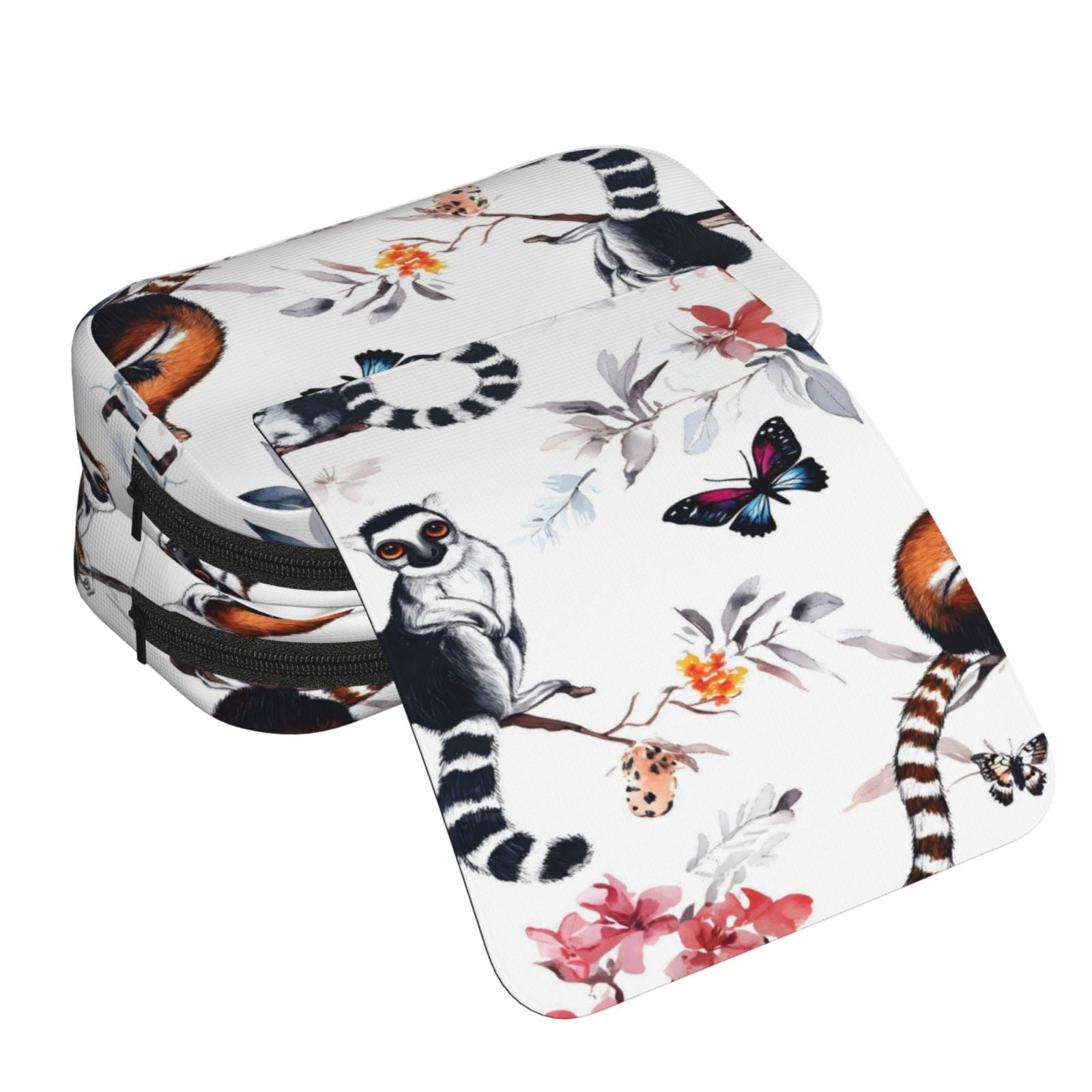 Large-Capacity Flip-Top Double-Layer Pencil Case, Multi-Functional Pocket Pen Case, Durable Stationery Organizer Tailless Bear Butterflies And Flowers