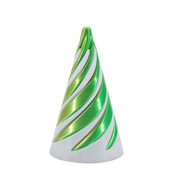 1pc White Green Dual Color Size: 6.4*3.1*3.1CM 3D Printed Decompression Spiral Cone Fingertip Two-Color Swirl