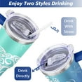 thumbnail image 5 of 40oz Cute Ocean Life Turtle Stainless Steel Flip Straw Tumbler Spill Proof Travel Cup Double Wall Vacuum Insulated Coffee Mug with Top Handle, 5 of 6