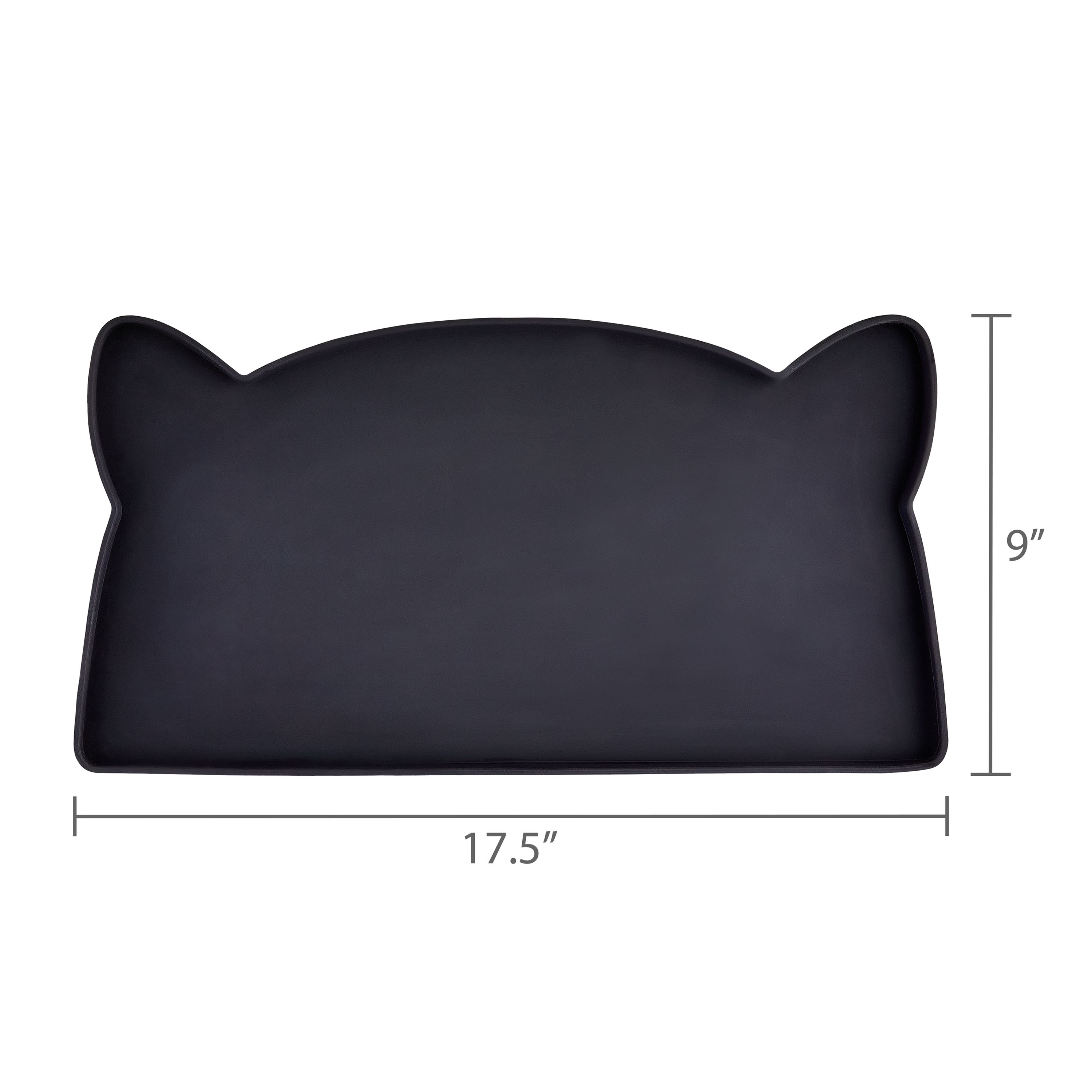 Vibrant Life Silicone Cat Feeding Mat, Black, 17.5" x 9"