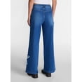 thumbnail image 3 of Madden NYC Women's Star Patch Wide Leg Jeans, 31" Inseam, Sizes 00-18, 3 of 6