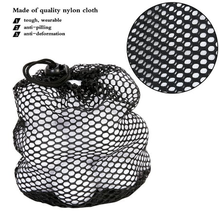 WALFRONT Golf Ball Mesh Bag Nylon Mesh Drawstring Pouch Golf Balls Holder  Storage Bag Accessory(S/M/L)