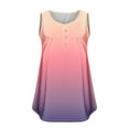 thumbnail image 3 of Womens Plus Size Tunic Tops, Sleeveless Shirts for Women Summer Fashion Ombre Tie Dye Pleated Button Up Crewneck Oversized Tank Tops, 3 of 4