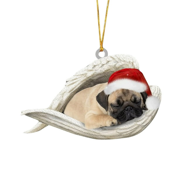 Colgante decorativo de perro navideño, accesorios decorativos para árbol de Navidad