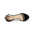 thumbnail image 4 of BLISSFUL STEP Chaussures pour Femmes en Faux Suède à Bride à la Cheville à Talon Kitten à Enfiler à Brides Sandales Unies Noir 9, 4 of 8