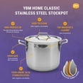 thumbnail image 2 of Hascevher Classic 18/10 Stainless Steel StockPot Covered Cookware Induction Compatible Oven Safe 11 Quart, 2 of 4