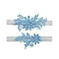 thumbnail image 1 of Conjunto de ligas de boda, Liga nupcial de encaje, Liga Floral elástica para novia, azul y blanco, ligera, muy cómoda de llevar, 1 of 5