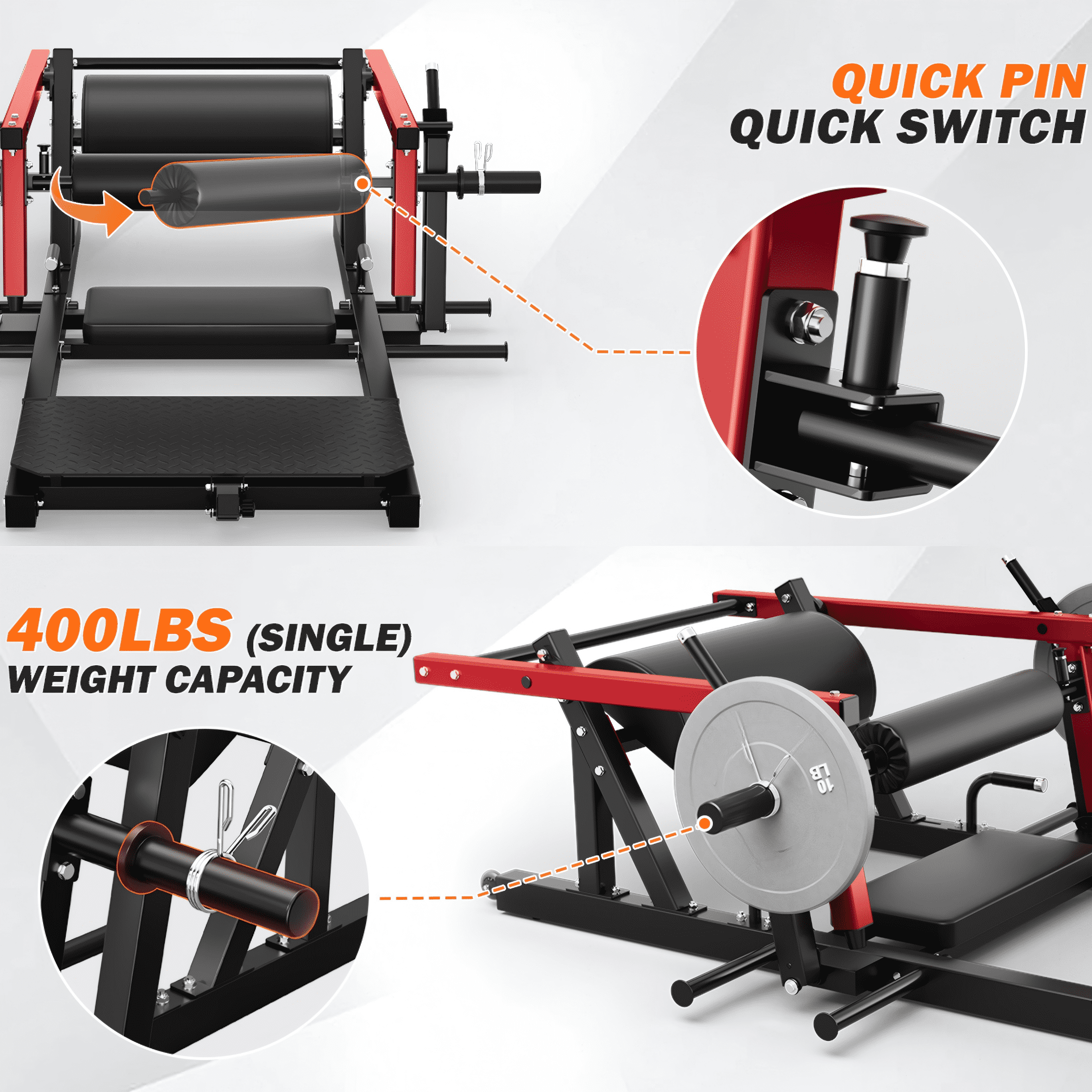 Glute Bridge & Hip Thrust Machine, 800LBS Glute Bridge Machine with Weight Holder,Duty Glute Bridge Adjustable Footboard for Glute Muscles Building and Butt Shaping