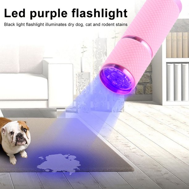 Antorcha Ultravioleta Linterna portátil UV 9LED 395-400nm Detector de moneda ultravioleta (rosa)