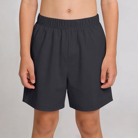 Big Boys & Girls Solid Casual Shorts 4-15 Years Elastic Waist Lightweight Athletic Shorts Comfy Summer Activewear for Kids