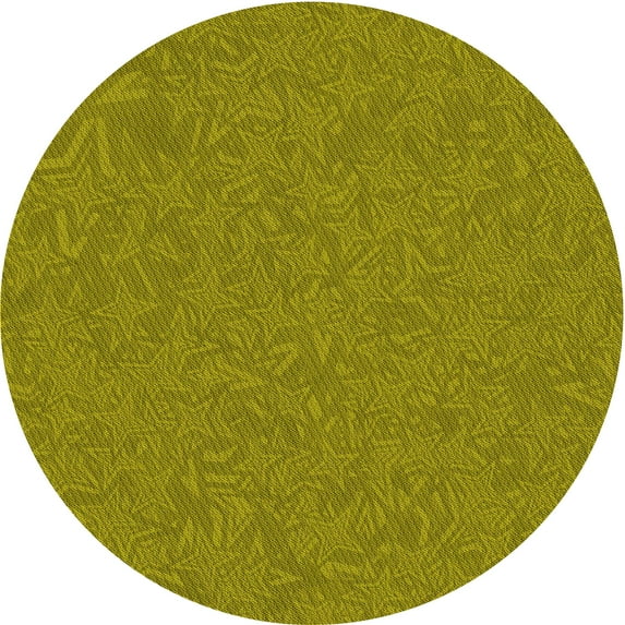 Ahgly Company Machine Washable Indoor Square Transitional Dark Yellow Green Area Rugs, 3' Square