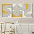 thumbnail image 3 of IDEA4WALL Framed Canvas Print Wall Art Set of 3 Black & Yellow Zebra Stripe Pattern Illustrations Abstract Geometric Modern Art Boho Logic Wall Decorative Artwork for Room Decor - White 24"x36"x3, 3 of 5