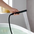 thumbnail image 6 of Allario Gleaming Brass Freestanding Tub Faucet in Matte Black with Handshower, 6 of 14