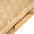 thumbnail image 6 of LaRibbons 30" x 10' Christmas Wrapping Papre Kit, Kraft with White Trees Snowflakes, 6 of 10