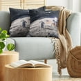 thumbnail image 5 of Ambesonne Space Throw Pillow Cover 2 Pack, Astronaut on Moon Mission, 24", Taupe Blue, 5 of 7