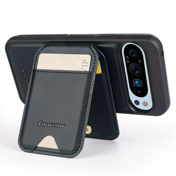 Decase Magnetic PU Leather Wallet Phone Case for Google Pixel 9, RFID Blocking, Mag-Safe Compatible, 2-in-1 Removable Card Holder,Shockproof Flip PU Leather Phone Cover,Black