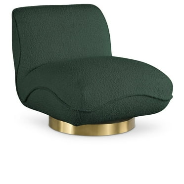 Meridian Furniture Geneva Green Boucle Fabric Swivel Accent Chair