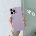 thumbnail image 1 of Original Square Liquid Silicone Phone Case For iPhone 15 14 13 11 12 Pro Max Mini X XS 7 8 Plus SE 2020 Shockproof Back Cover Purple For iPhone 11Pro Max, 1 of 6
