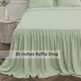 thumbnail image 3 of Bedding Bedspread Set Bed Queen - 3 Pieces Farmhouse Bedspread Skirt Coverlet Bed Spreads Quilt Chic Vintage Bedding Ruffle Bedspread Rustic with 2 Pillow Shams for Bedroom Home Dorm (Green, Queen), 3 of 7