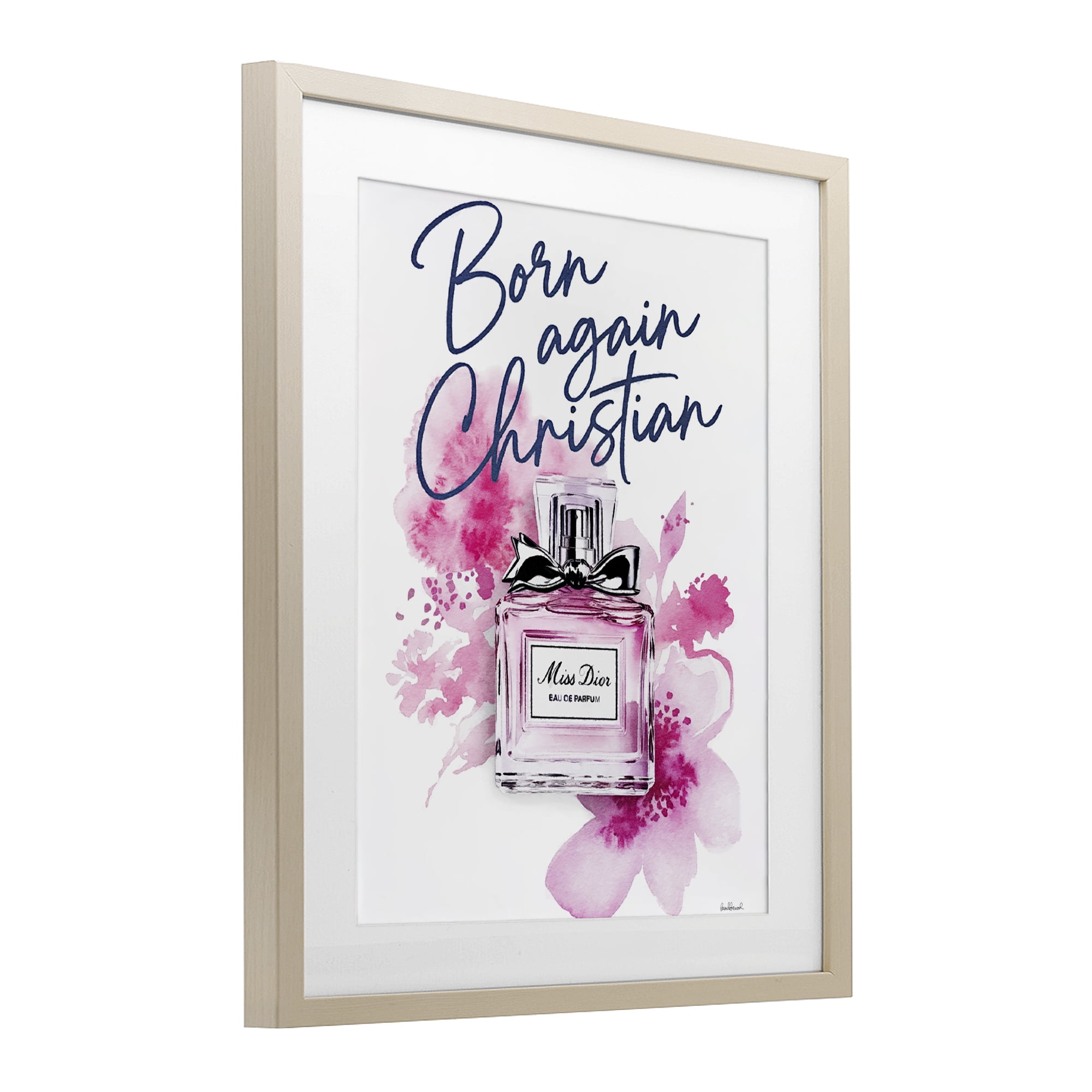 Born Again Christian with Fragrance Birch Framed Print Under Glass, design by Amanda Greenwood