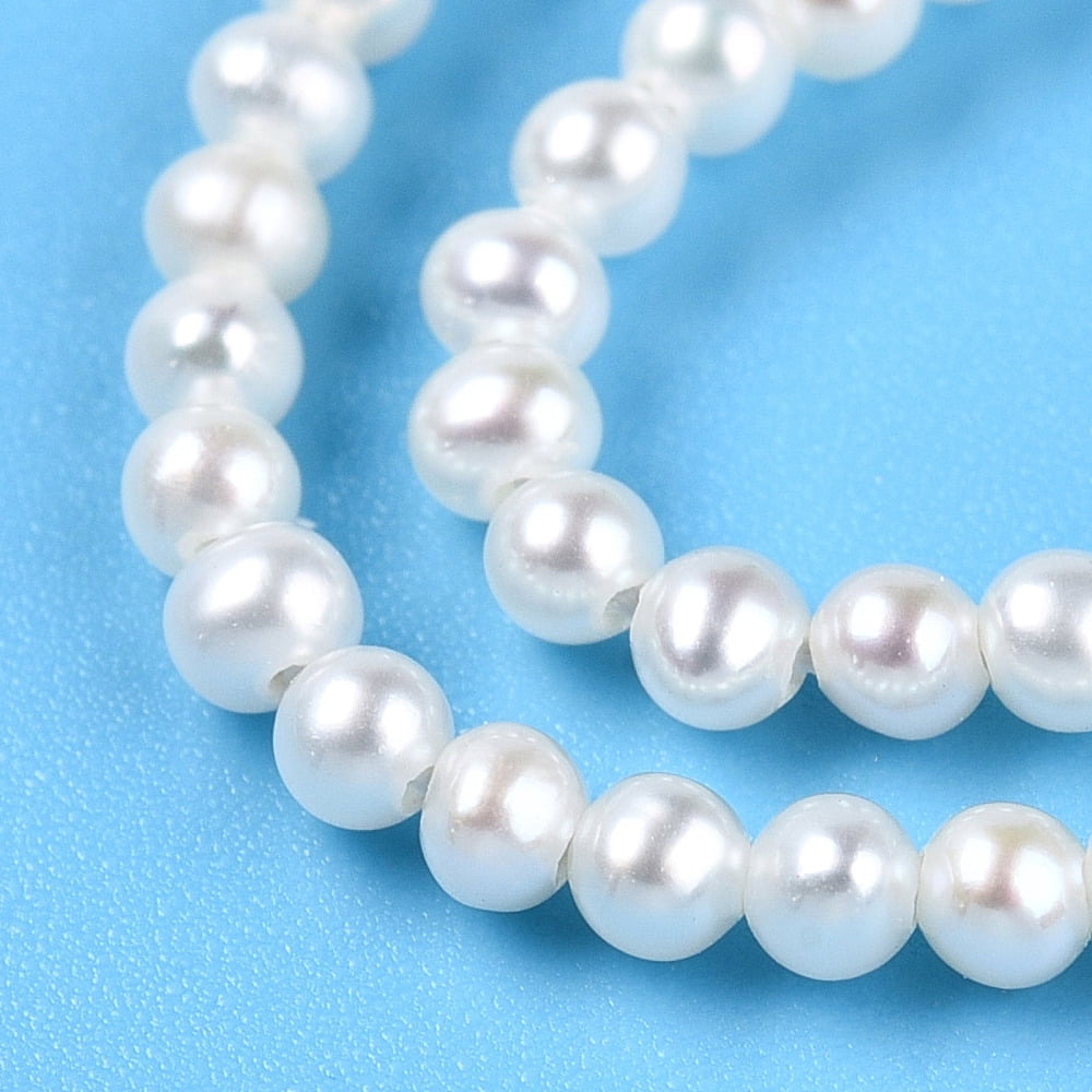 Natural Nucleated Pearl Beads Strands Round Creamy White 2~2.5mm Hole: 0.4mm 166~168pcs/strand 15.24~15.39''(38.7~39.1cm)