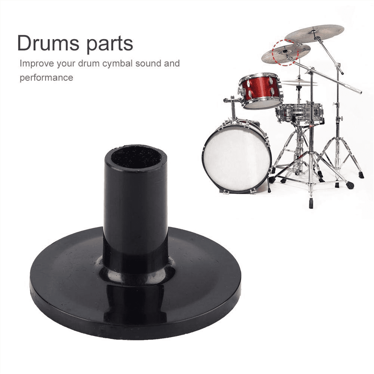 Durable Plastic Cymbal Sleeves For Set - 8 Pcs Long Black Accessories For Enhanced Sound Performance