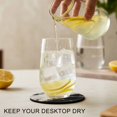 thumbnail image 2 of Marble Black Coasters Set of 2, Abstract Gold White Brick Stone Motif Absorbent Coasters for Drinks, Coaster for Bar Office Dining Coffee Table Accessories Decor, Non Slip Round Desk Coaster, 2 of 9