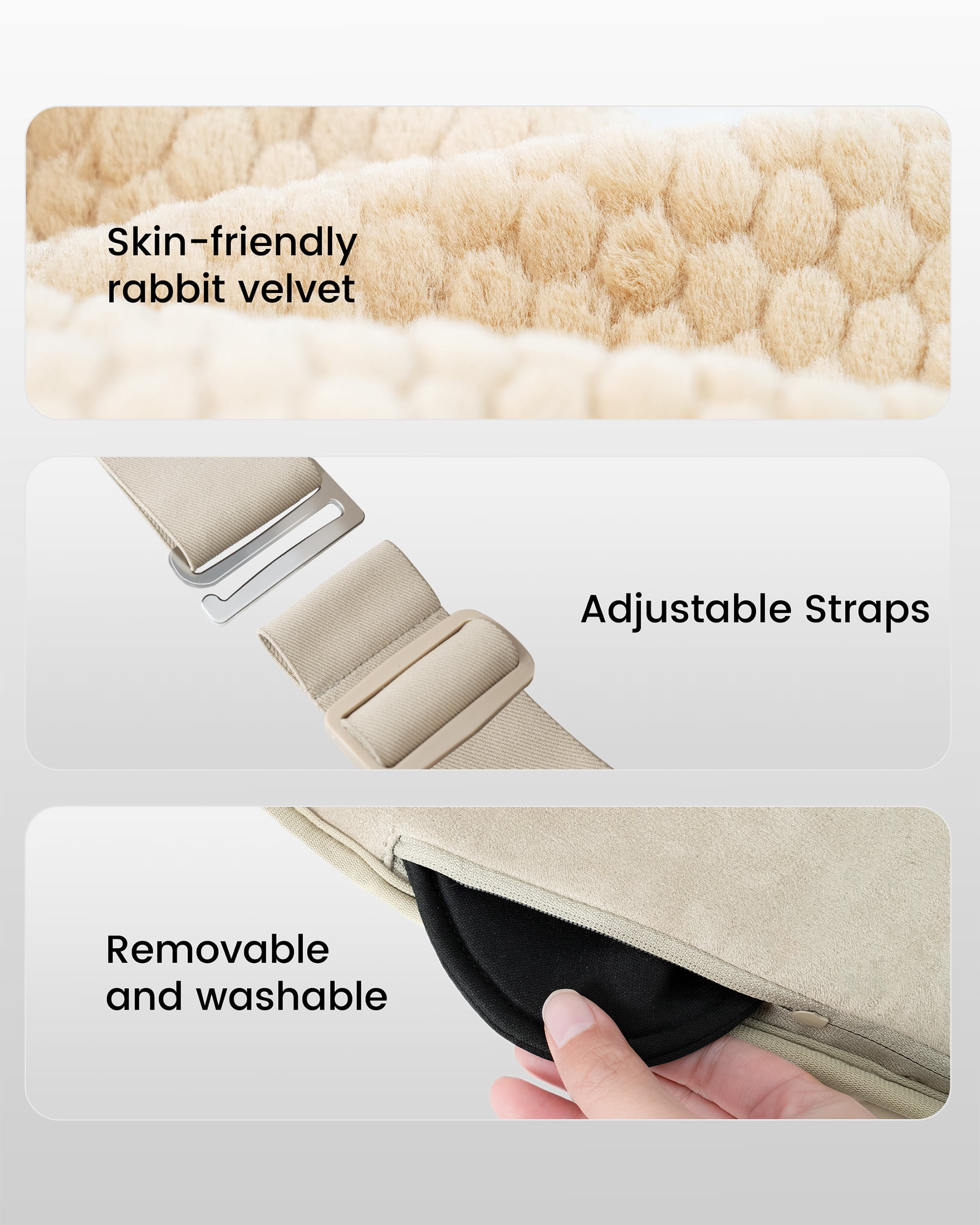Heating Pad with Massager for Back Pain Relief, Heating Pad Wrap for Period Cramps Lower Back Neck Shoulders Relief