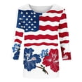 thumbnail image 5 of JOANKDMI American Flag Print Shirts Women 3/4 Sleeve 4th of July Crewneck Patriotic Relaxed Fit Tops Summer Casual Holiday Festival Memorial Day Anniversary T Shirts, 5 of 5