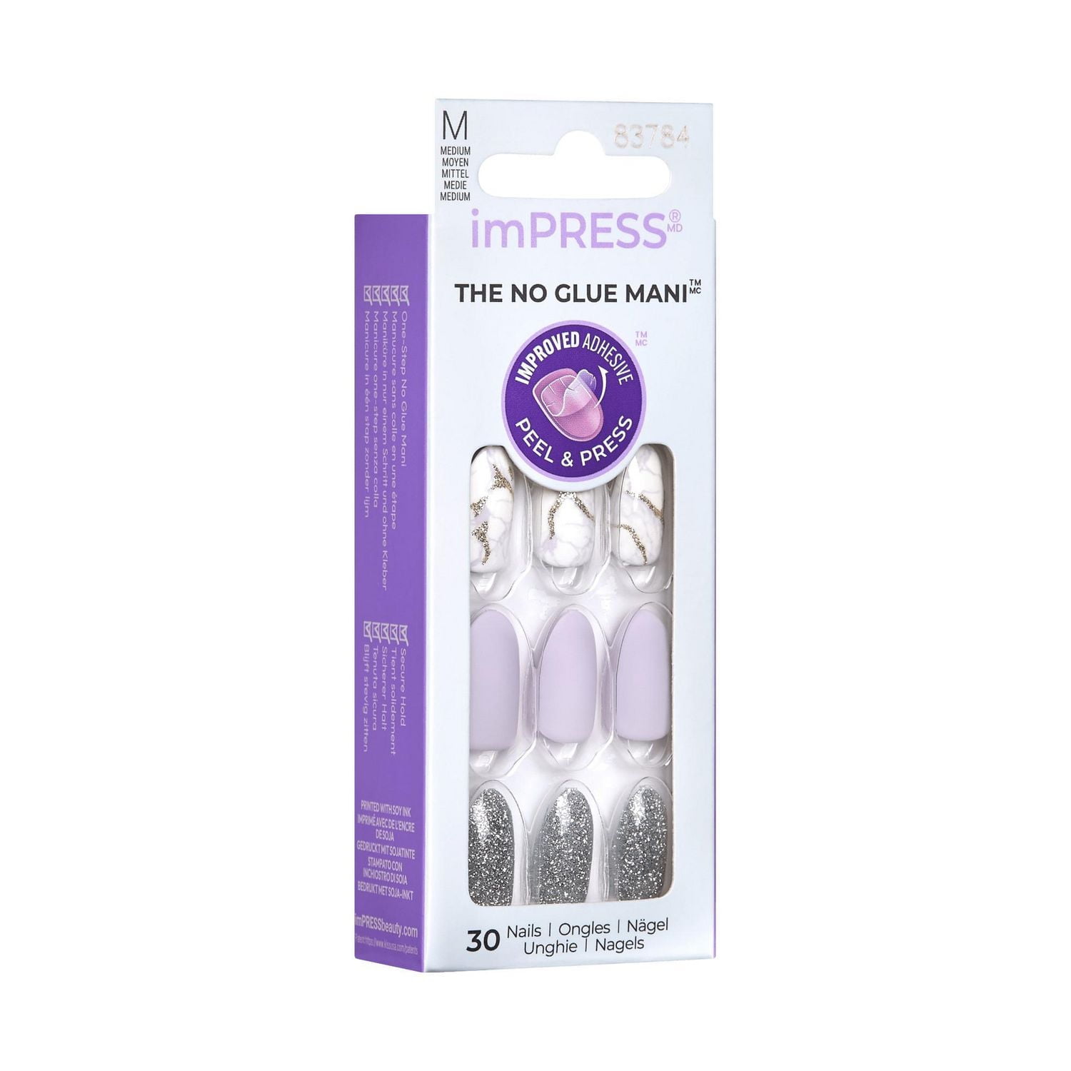 KISS ImPRESS Press-On - Fake Nails, 30 Count, Medium, Press-ons.