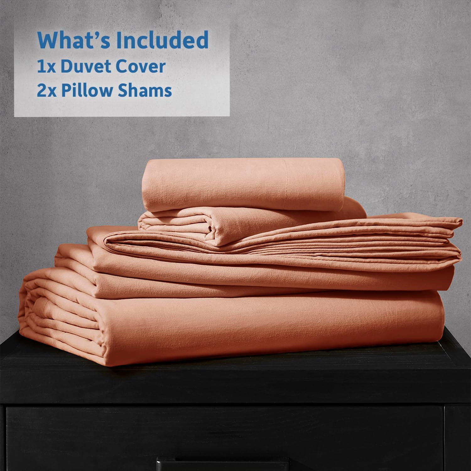 LammaLoe Duvet Cover Ful Size, Soft Prewashed 3-Piece Duvet Cover Bedding Set with Pillow Shams, Rust