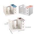 thumbnail image 4 of serony Book Storage Box Holder Bookend Drawers Business Multipurpose Plastic Brush for Dormitory Pen Pencils Organizing Gray, 4 of 9