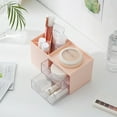 thumbnail image 5 of PureCasa Desktop Organizer with Pencil Holder, 2-Drawer Desk Organizers for Pens Pencils and Cosmetics, Desk Storage Box for Office and , Pink, 1 Pack, 6.9"x3.5"x3.6", 5 of 5