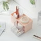 thumbnail image 5 of Organizador de escritorio ABS blanco y azul con 2 cajones y 3 compartimentos | Caja para guardar maquillaje y artículos de oficina, ideal para escritorio, tocador o oficina en casa., 5 of 5