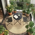 thumbnail image 4 of QinaQin Patio Bistro Set with Foldable Table and 2 Chairs, Powder Coated Metal Frame, 3Pcs, 4 of 8