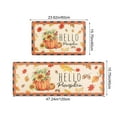 thumbnail image 2 of Tunhigl 2-Piece Fall Decor Rugs Set (48x16"/24x16") - Pumpkin & Maple Leaf Non-Slip Floor Mats for Halloween/Thanksgiving- Waterproof Easy-Clean Decor for Kitchen, Bathroom, Porch & Entryway, 2 of 6