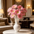 thumbnail image 4 of Pink Gerbera Flower, Real Touch Artificial Faux Daisy with Bendable Stalks, Soft Floral Arrangement, Sweet Decor for Home Wedding Party Vase Table Ornament, 15.16*3.35in, 4 of 6