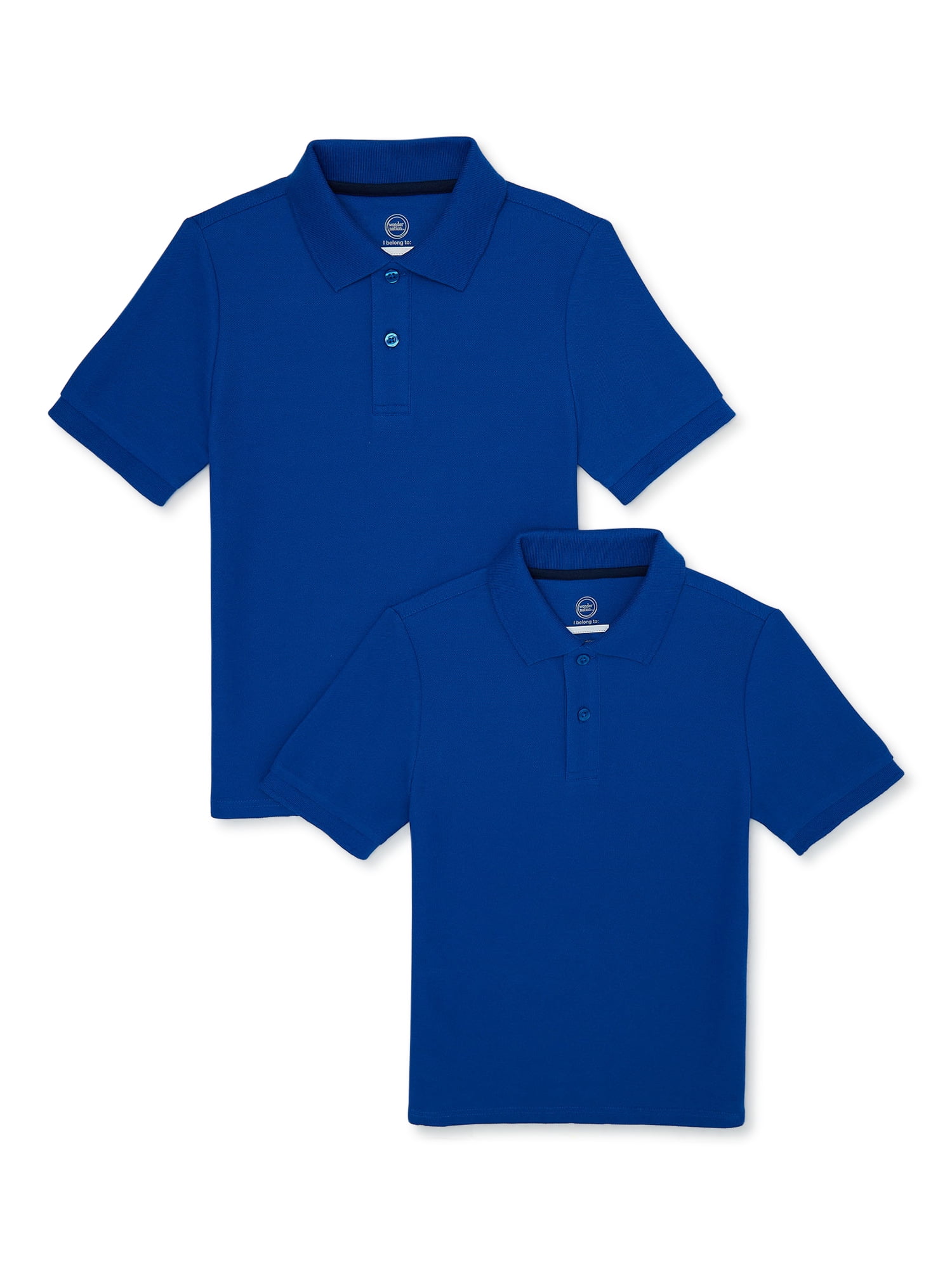 Wonder Nation UnisexSchool Uniform Pique Polo Shirts with Short Sleeves