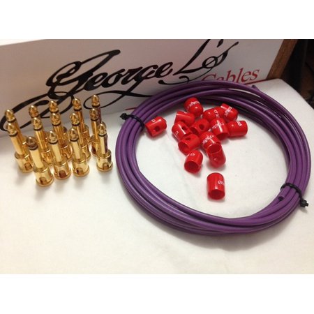 George L's 155 Pedalboard Cable Kit LARGE .155 Purple & Red / GOLD 15/14/14