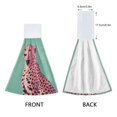 thumbnail image 3 of Yayeee Kitchen Hanging Hand Towels Set of 2 with Loop Bathroom Absorbent Tie Towel, Big Pink Cheetah, 3 of 7