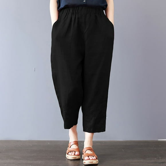 DondPO Halara Pants Women,Lounge Pants Women Women Print Casual Pocket Leggings Pencil Pants Elastic Waist Loose Pants Sweatpants Women,Pants for Women,Black Pants 3XL