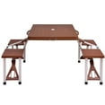 thumbnail image 3 of Costway Outdoor Foldable Portable Aluminum Plastic Picnic Table Camping w/ Bench, 3 of 7