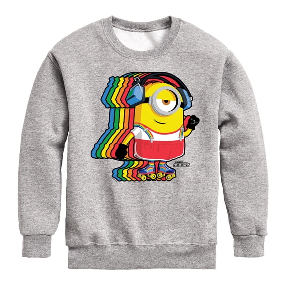 Despicable Me Minions - Retro Rainbow Skater Graphic Long Sleeve Fleece Sweatshirt