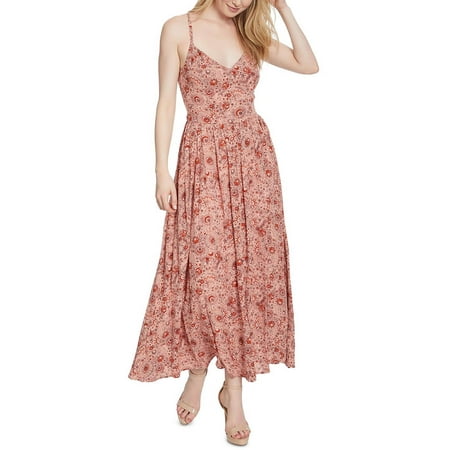 Jessica Simpson Womens Clia V Neck Long Maxi Dress