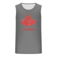 thumbnail image 3 of Canada Day Mens Workout Tank Tops,Summer Breathable Sleeveless Tank Loose Fit Crew Neck Maple Leaf Print Graphic Tees for Gym Training Running, 3 of 4