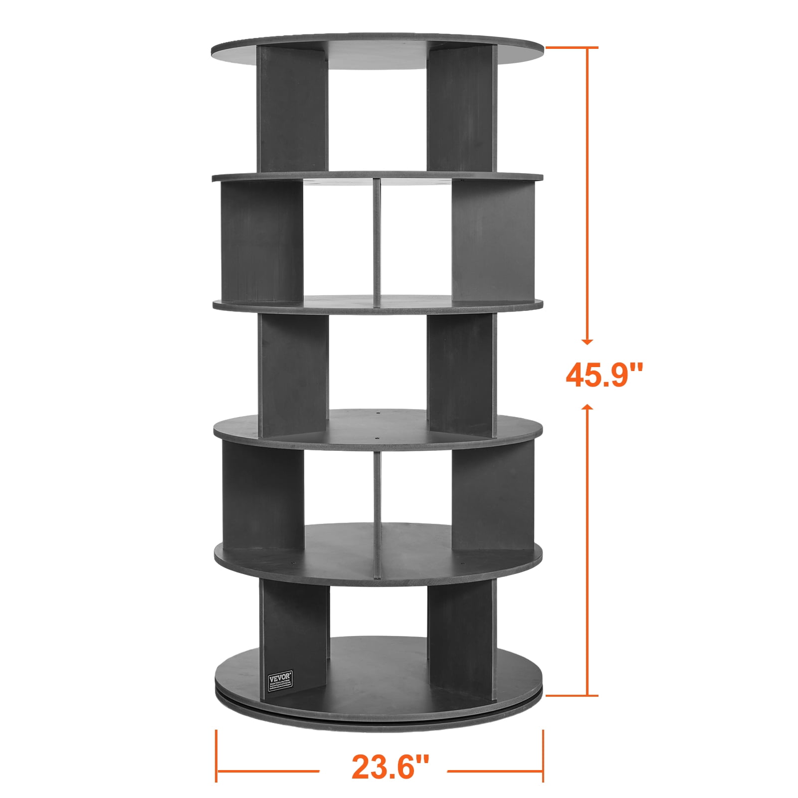 VEVOR 5 Tiers Rotating Shoe Rack Tower, 360°Spinning Shoe Display, Revolving Shoe Rack Storage Round Carousel, Lazy Susan Shoe Rack Organizer, Ideal for Bedroom, Living Room, Entryway, Black