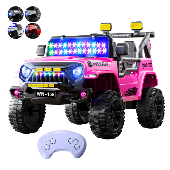Montable Eléctrica Jeep Dodo Kids Bwn158 Luces Led Rosa
