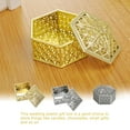 thumbnail image 4 of Gift Box Wedding Plated Plastic Favor Case Candy Snack box Storage Box for Ceremony Banquet Party, Gold, Square, 4 of 9