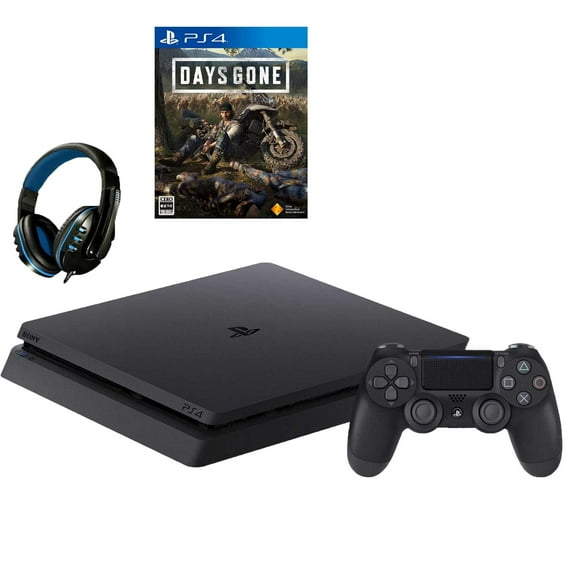 Pre-Owned Sony 2215A PlayStation 4 Slim 500GB Gaming Console Black With Days Gone Game BOLT AXTION Bundle