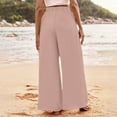 thumbnail image 4 of FUNUONY Womens Wide Leg Pants Casual Palazzo Flowy Pleated Trouser Woman Elastic High Waisted Loose Fit Lounge Pant Comfy 2025 Wide Leg Casual Pants Lightweight Loose Pants Pink Xxl, 4 of 6